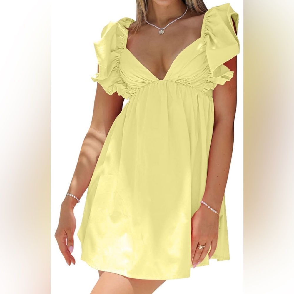 Yellow mini dress